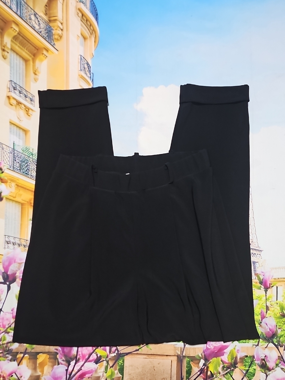 Joseph Ribkoff Cuffed Stretchy‎ Black Pants Size 6